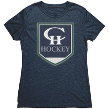 Load image into Gallery viewer, Women&#39;s Copper Hills Hockey CH Crest Triblend T-Shirt