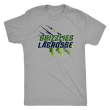 Load image into Gallery viewer, Men&#39;s Triblend Copper Hills Grizzlies Lacrosse Personalized T-Shirt