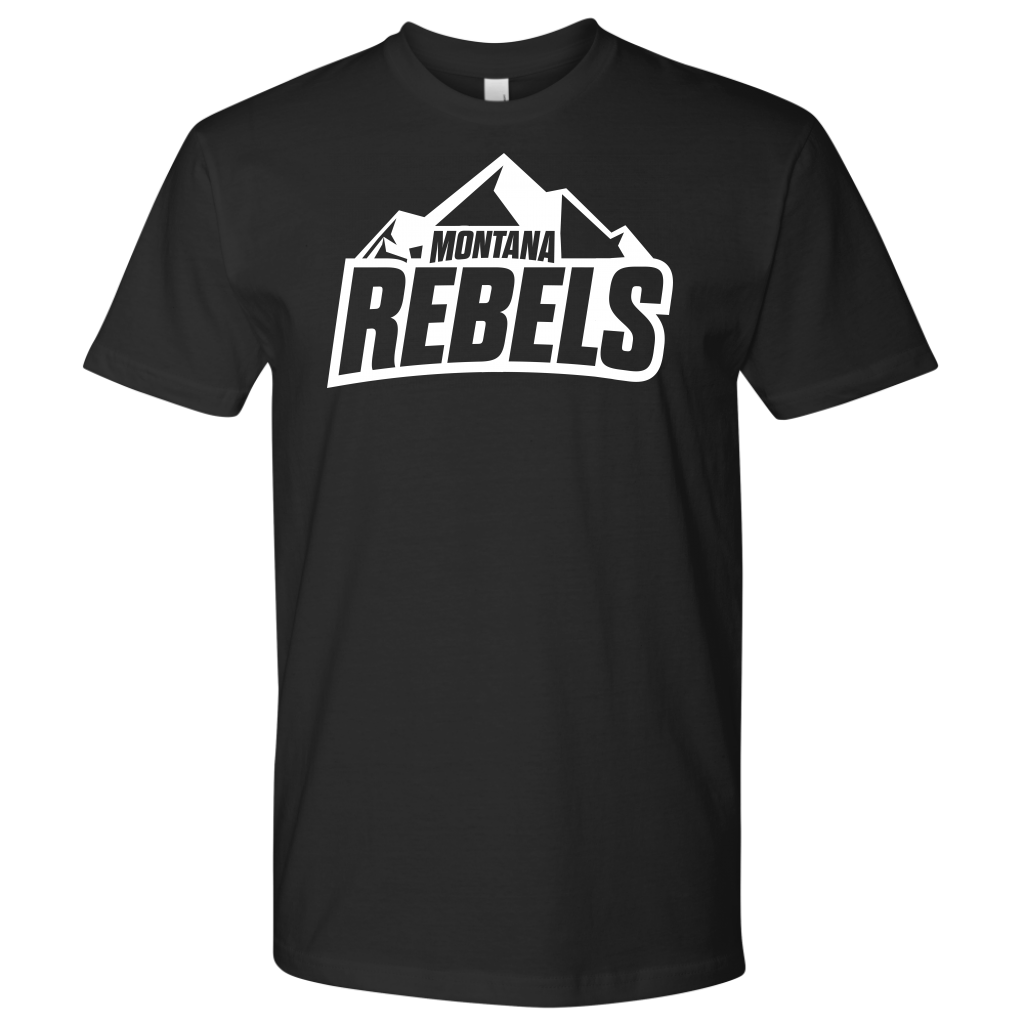 Men's Montana Rebels (Front and Back Print) Black T-Shirt