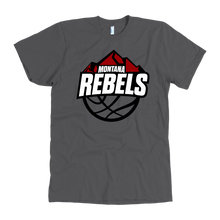 Load image into Gallery viewer, Men&#39;s Montana Rebels White on Black Logo T-Shirt