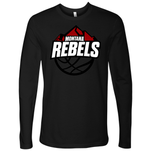 Adult Montana Rebels (White on Black Logo) Long Sleeve Shirt