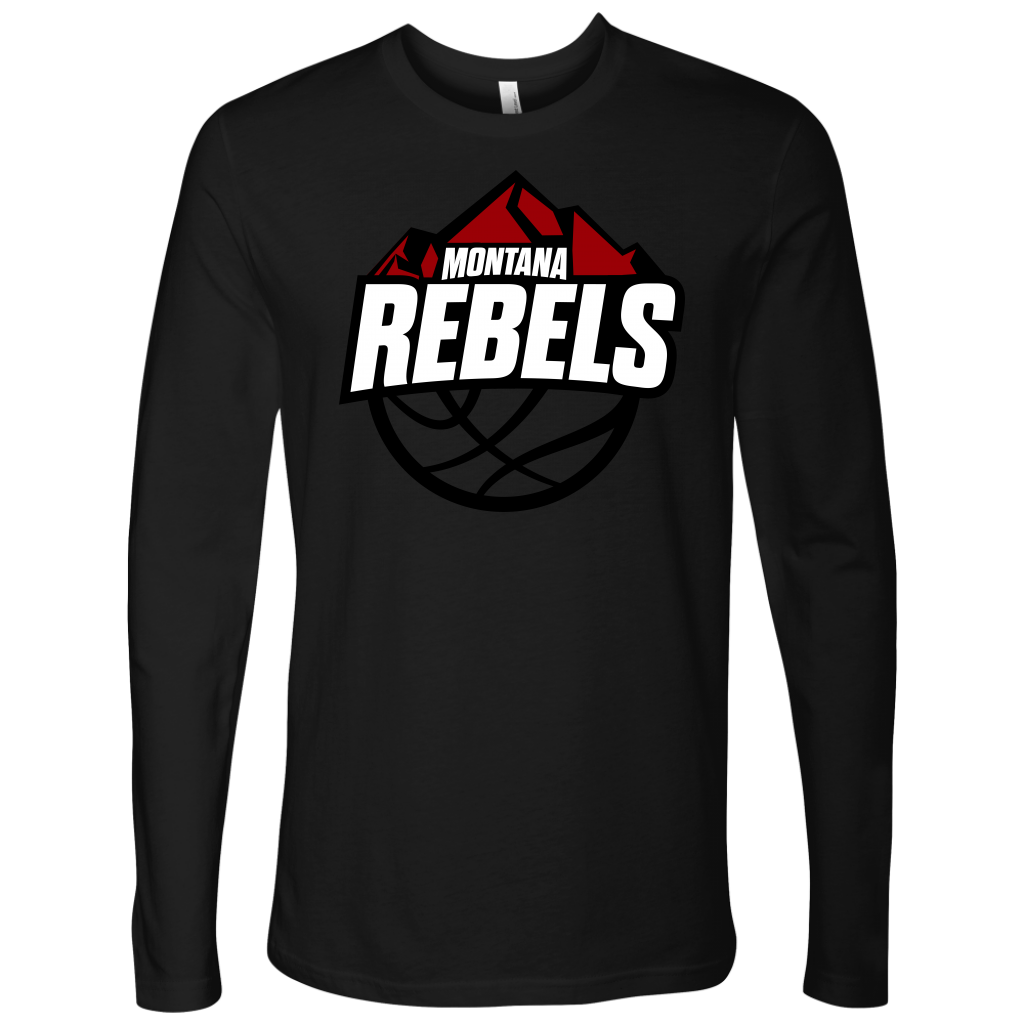 Adult Montana Rebels (White on Black Logo) Long Sleeve Shirt