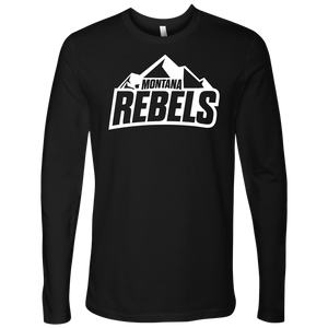 Adult Montana Rebels (Front and Back Print) Black Long Sleeve Shirt