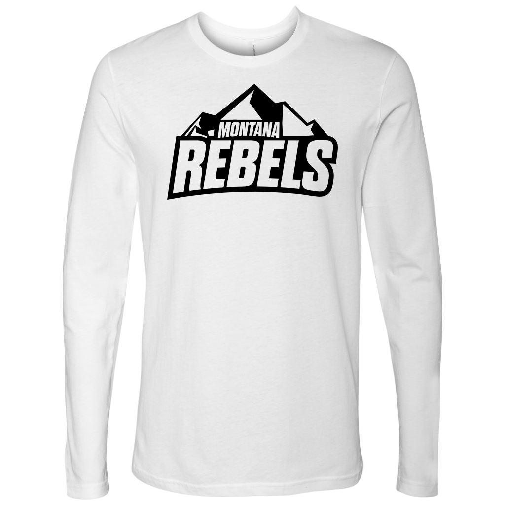 Adult Montana Rebels (Front and Back Print) White Long Sleeve Shirt