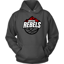 Load image into Gallery viewer, Adult Montana Rebels (White on Black Logo) Hoodie