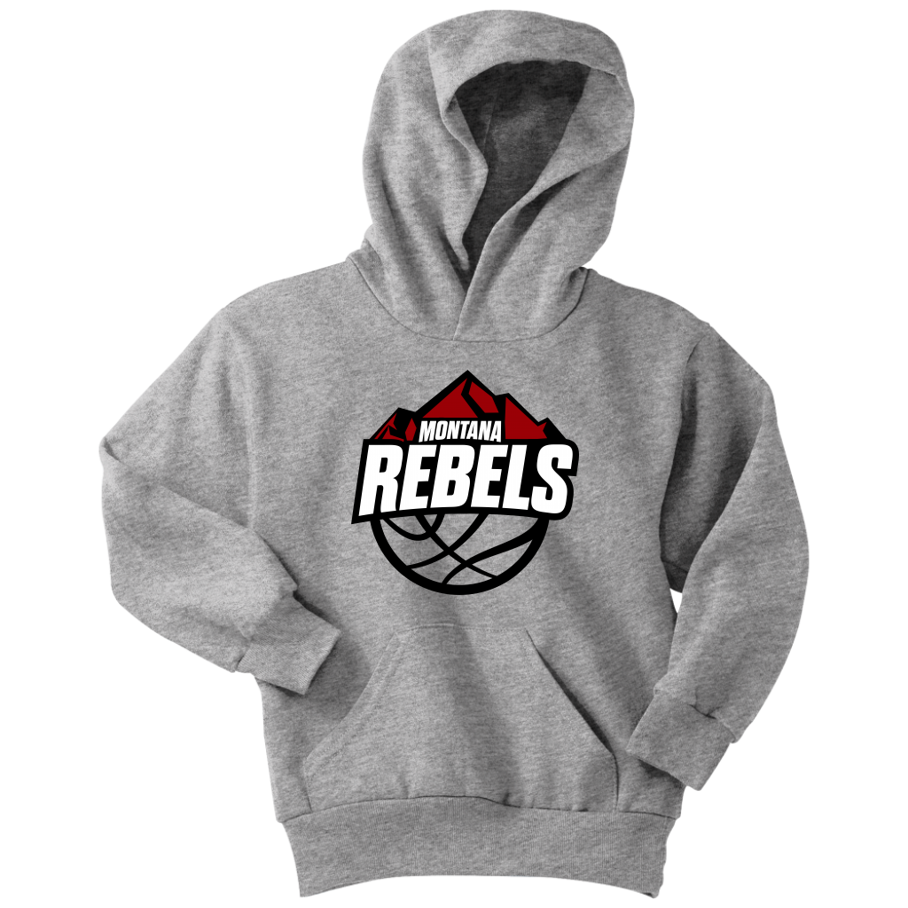 Youth Montana Rebels (White on Black Logo) Hoodie