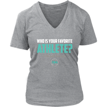 Load image into Gallery viewer, Women IDA Favorite Athlete V-Neck T-Shirt