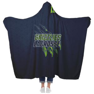 Copper Hills Grizzlies Lacrosse Premium Hooded Sherpa Blanket with Personalized Mittens