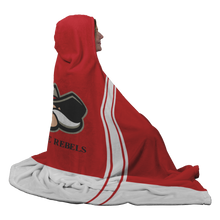 Load image into Gallery viewer, Classic Red Salt Lake Rebels Premium Hooded Sherpa Blanket with Personalized Mittens