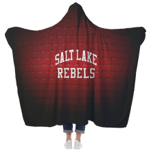 Load image into Gallery viewer, Salt Lake Rebels Mascot Premium Hooded Sherpa Blanket with Personalized Mittens