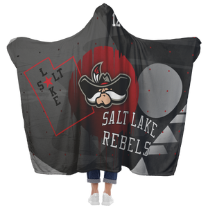Salt Lake Rebels Abstract Premium Hooded Sherpa Blanket with Personalized Mittens