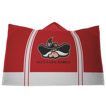 Load image into Gallery viewer, Classic Red Salt Lake Rebels Premium Hooded Sherpa Blanket with Personalized Mittens