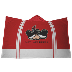 Classic Red Salt Lake Rebels Premium Hooded Sherpa Blanket with Personalized Mittens