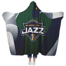 Load image into Gallery viewer, Wheelin&#39; Jazz Premium Hooded Sherpa Blanket with Personalized Mittens