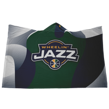 Load image into Gallery viewer, Wheelin&#39; Jazz Premium Hooded Sherpa Blanket with Personalized Mittens