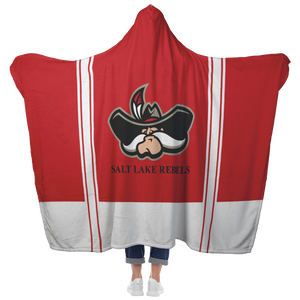 Classic Red Salt Lake Rebels Premium Hooded Sherpa Blanket with Personalized Mittens