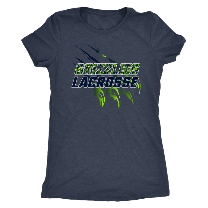 Women's Triblend Copper Hills Grizzlies Lacrosse Personalized T-Shirt