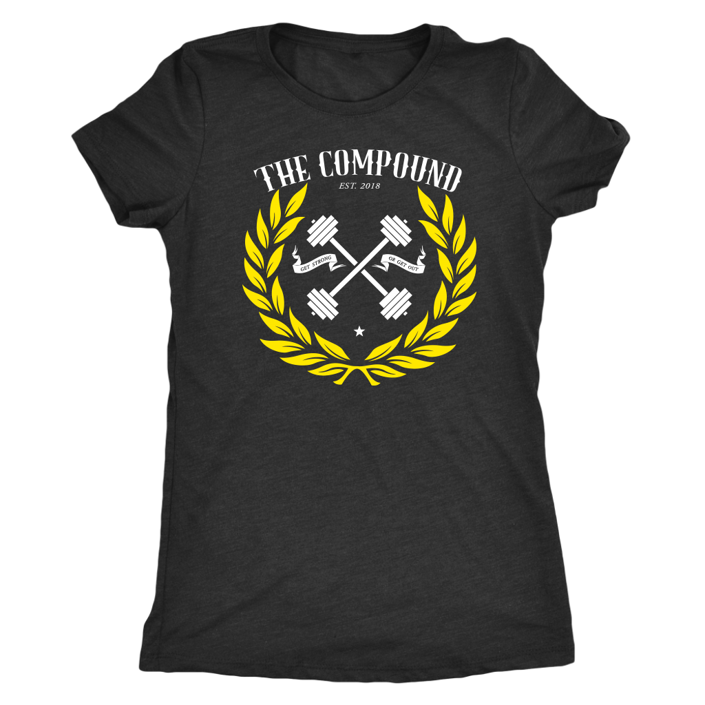 Women's Yellow Laurel Leaf Compound Triblend T-Shirt