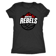 Load image into Gallery viewer, Products Women&#39;s Montana Rebels Premium Triblend T-Shirt (White on Black Logo)