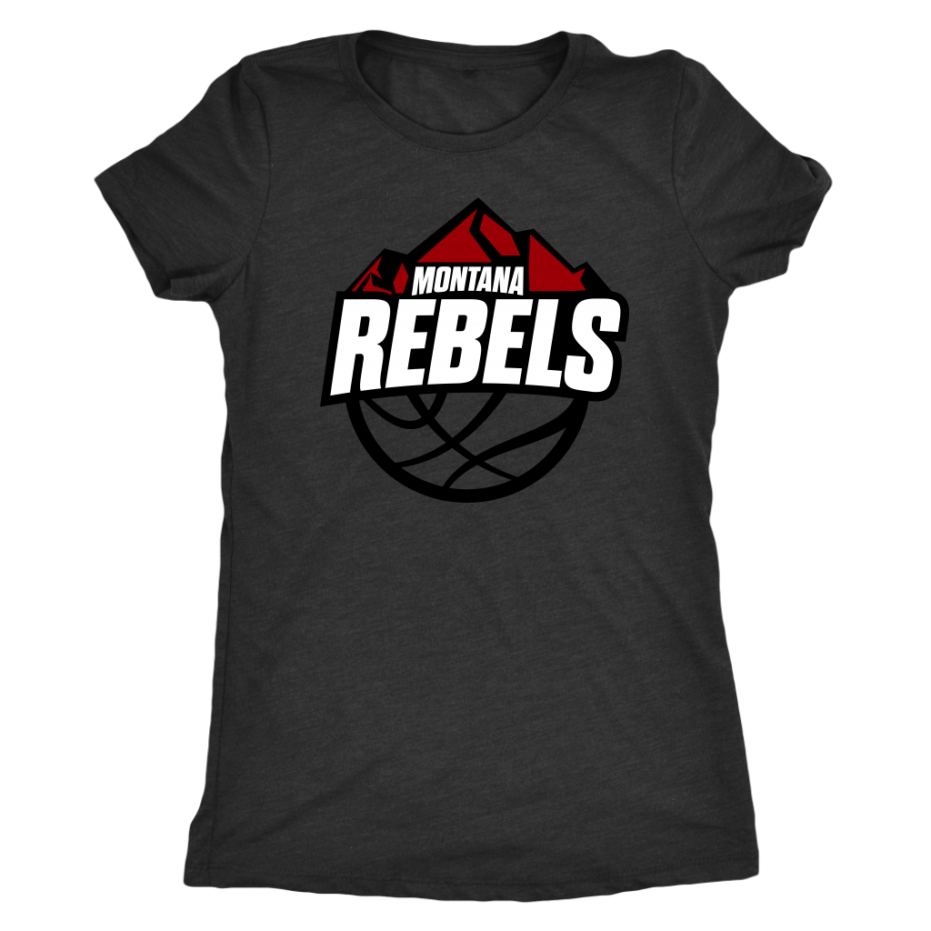 Products Women's Montana Rebels Premium Triblend T-Shirt (White on Black Logo)