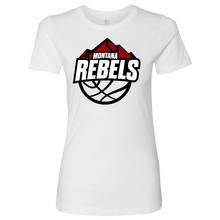 Load image into Gallery viewer, Women&#39;s Montana Rebels T-Shirt (White on Black Logo)