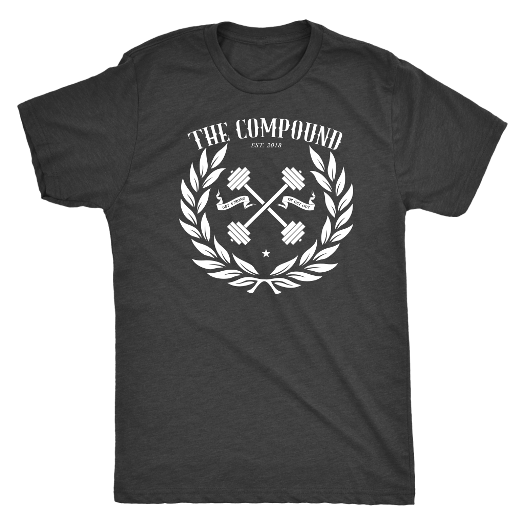 Men's White Laurel Leaf Compound Triblend T-Shirt