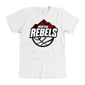 Men's Montana Rebels White on Black Logo T-Shirt