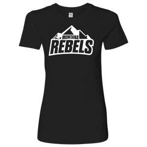 Women's Montana Rebels (Front and Back Print) Black T-Shirt