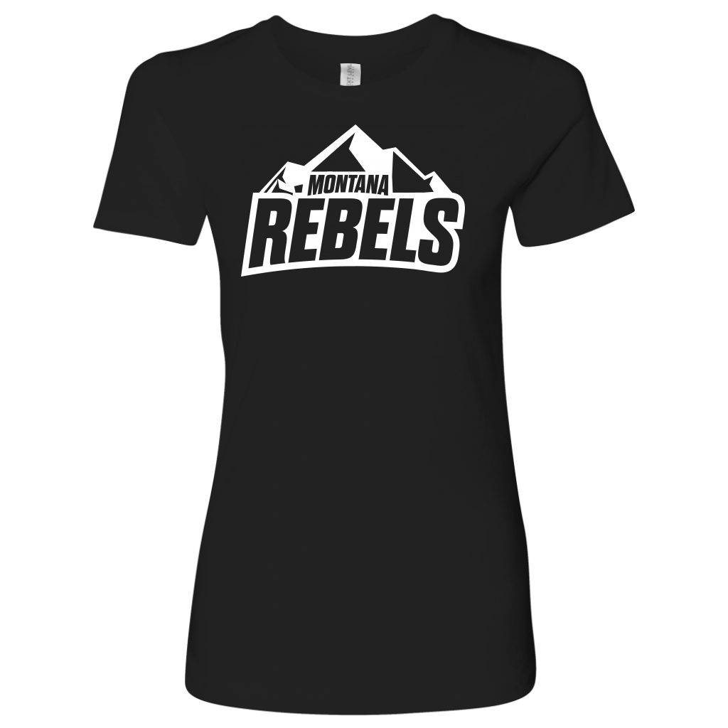 Women's Montana Rebels (Front and Back Print) Black T-Shirt