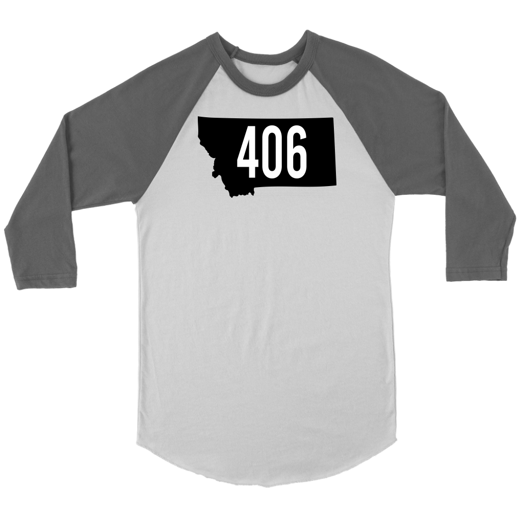 Adult Montana Rebels 406 3/4 Raglan Black Shirt with Contrast Sleeves