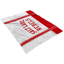 Load image into Gallery viewer, Classic White Salt Lake Rebels Sherpa Blanket